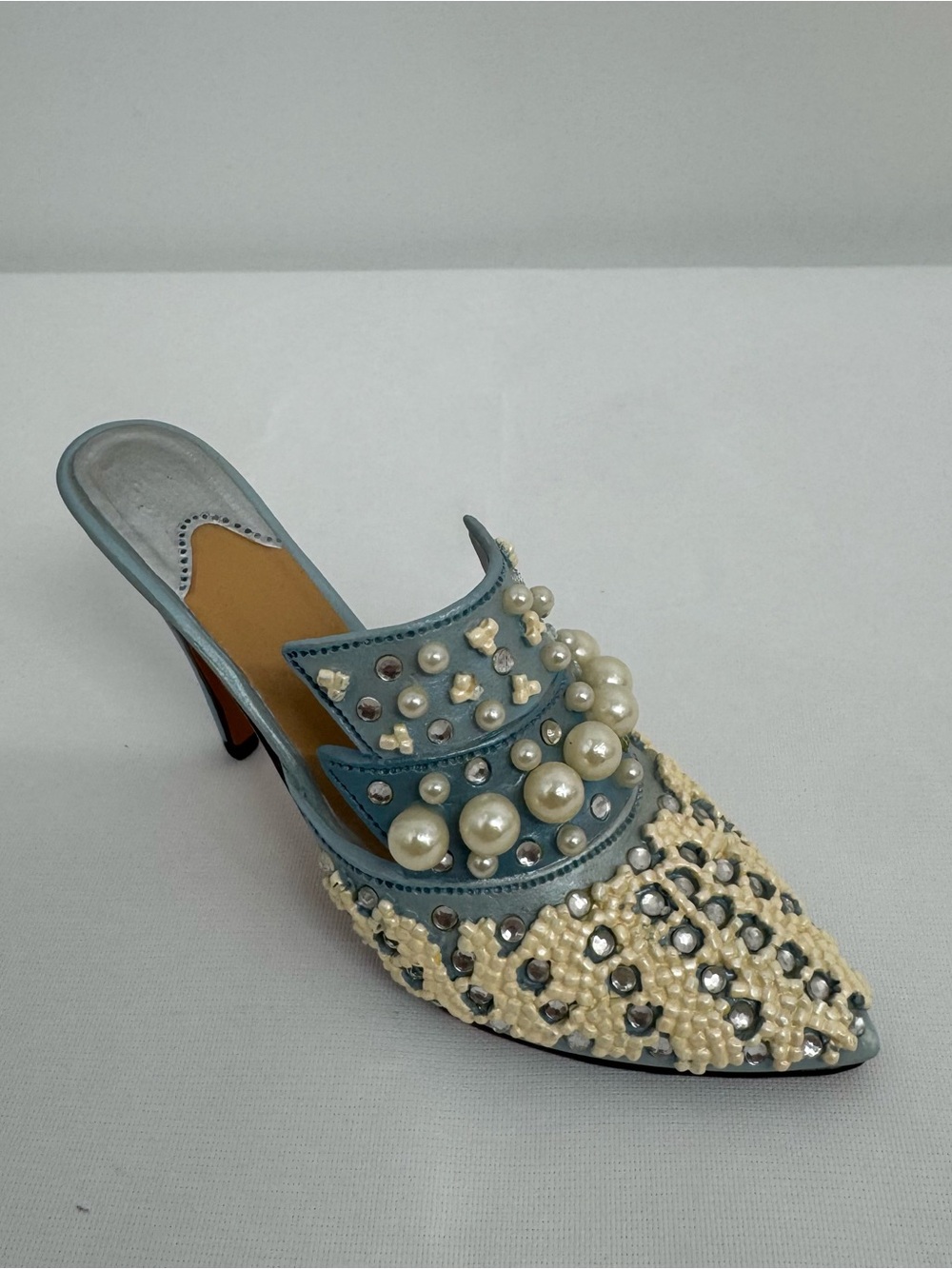 NWT Just The Right Shoe By Raine Frosted Fantasy Mini Ceramic Blue Figurine